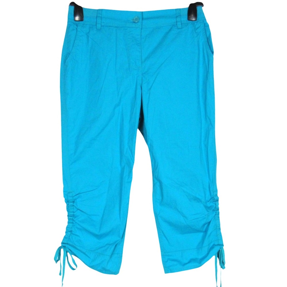 NWT Chico's Ultimate Fit COOL COTTON CAPRIS Cropped Pants AZUL ISLE Sz 0/US-S